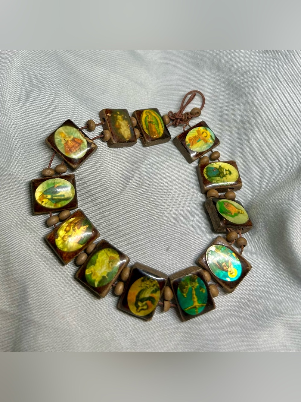 Vintage Religious Saints Bracelet from Spain